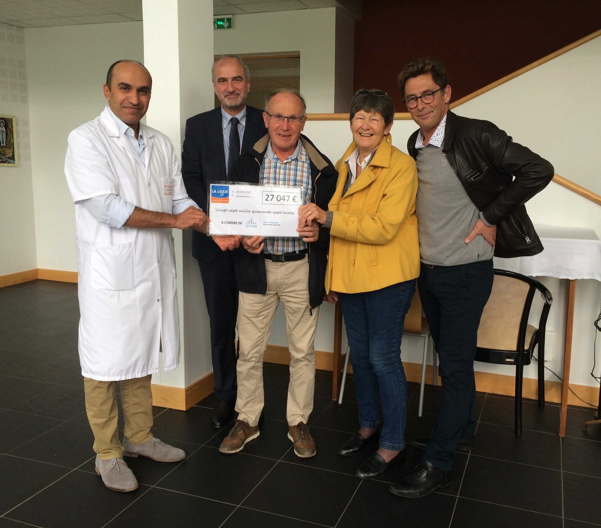 Remise de chèque comité dptal Ligue contre le cancer du 3 octobre 2019